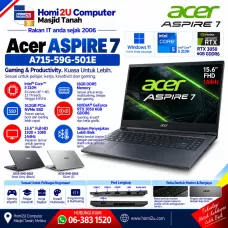 Acer Aspire 7 Gaming – Intel Core 5 210H | 16GB | 512GB SSD | RTX 3050 6GB | 15.6” FHD 144Hz Acer Aspire 7 Gaming – Intel Core 5 210H | 16GB | 512GB SSD | RTX 3050 6GB | 15.6” FHD 144Hz