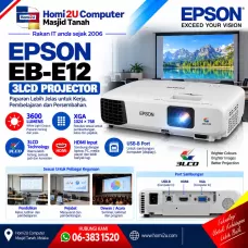 Epson EB-E12 3LCD Projector XGA 3600 Lumens HDMI USB-B