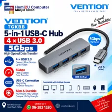 Vention TGKBB 5-in-1 USB-C Hub – 4× USB 3.0 | 5Gbps