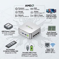 GMKTec AMD Ryzen 5 3500U -NucBox G10 Mini PC |AMD Ryzen 5 3500U |16GB DDR4 |Radeon Vega 8 Graphics |512 SSD | W11 Pro
